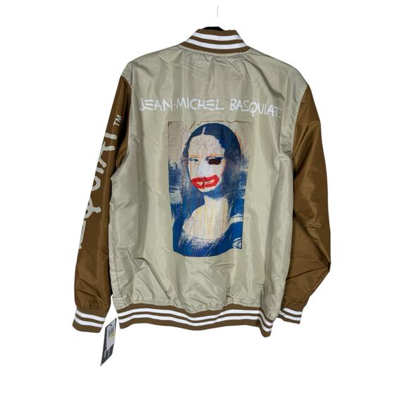 NWT Men's Members Only Jean Michel Basquat Brown Varsity Windbreaker Size M - Picture 6 of 6